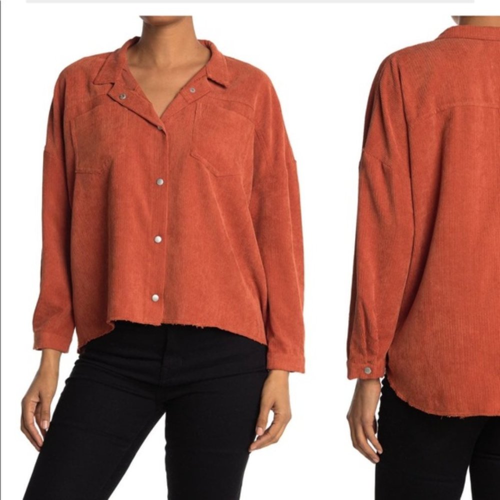 Abound Burnt Orange Corduroy Shirt Jacket